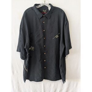 Bamboo Cay Black Embroidered Button Up Shirt Men's Size 3XL